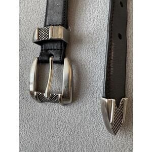 Brighton Black Leather Belt Silver Stud Buckle Western Size 36